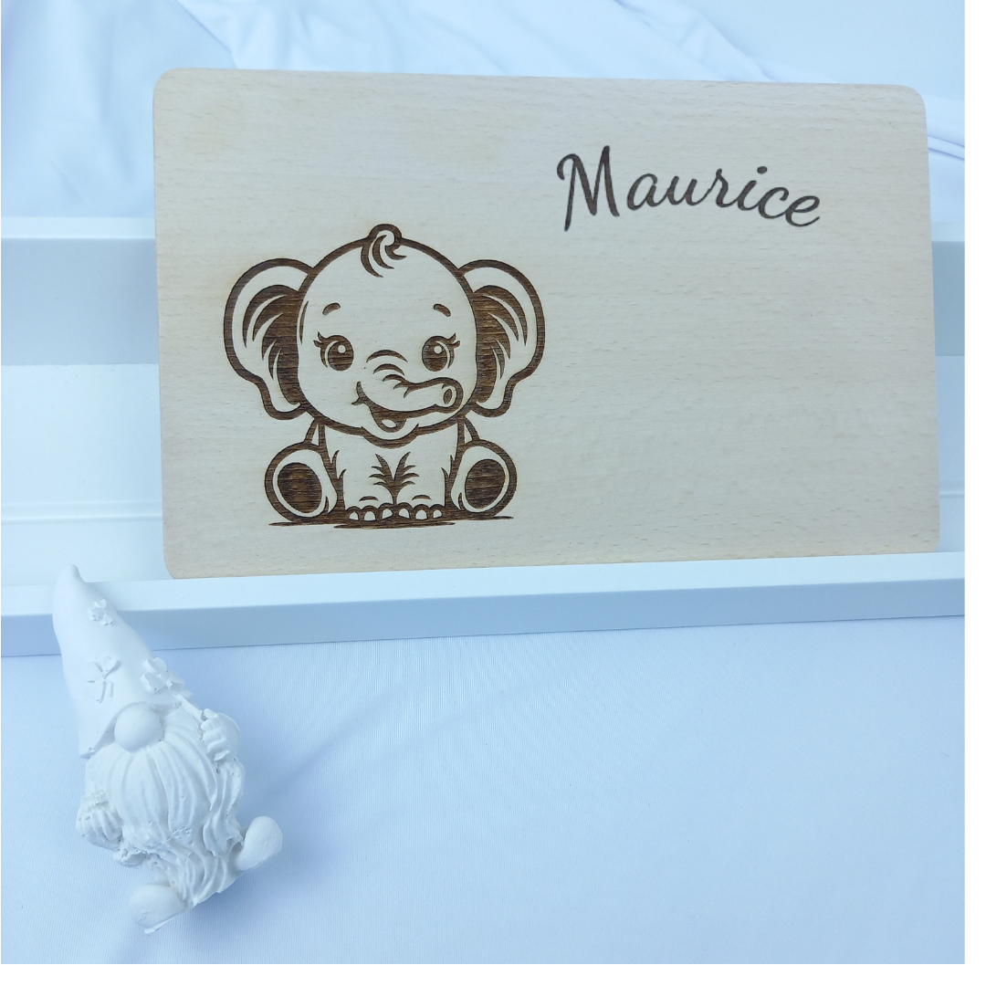 Frühstücksbrettchen/ Vesperbrettchen mit Motiv " Elefant"